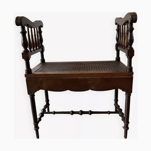 Antique Bench in Wood & Cane, 1890s-VBM-1740911