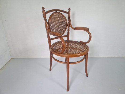 Antique Bentwood and Cane Chair by Josef Hoffman, 1890s-DGW-2024469