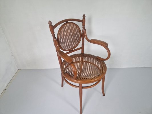 Antique Bentwood and Cane Chair by Josef Hoffman, 1890s-DGW-2024469