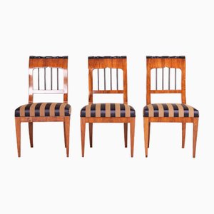 Antique Biedermeier Chairs in Walnut, 1820s, Set of 3-WHY-1768455