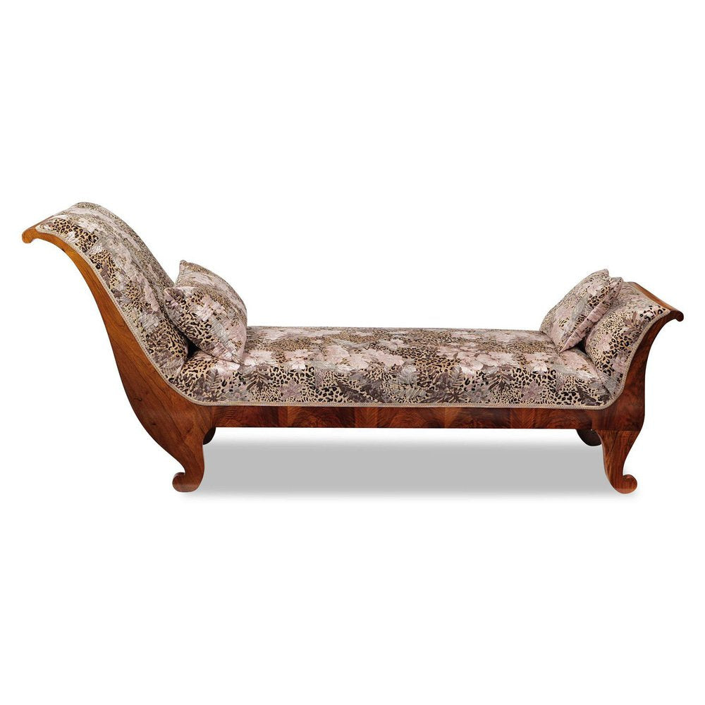 Antique Biedermeier Chaise Lounge in Walnut, 1820