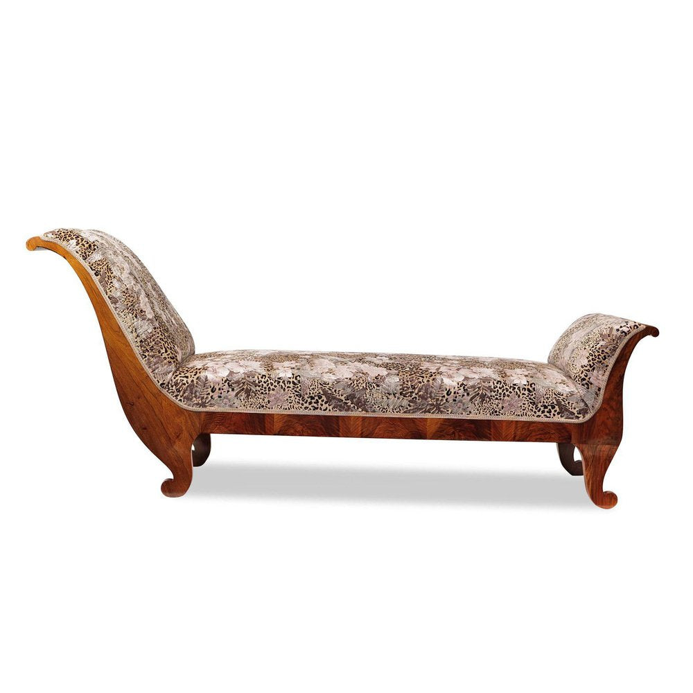 Antique Biedermeier Chaise Lounge in Walnut, 1820