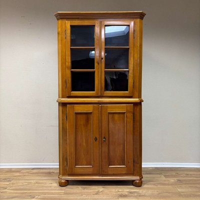 Antique Biedermeier Corner Cupboard in Cherry, 1830-ALF-2033617