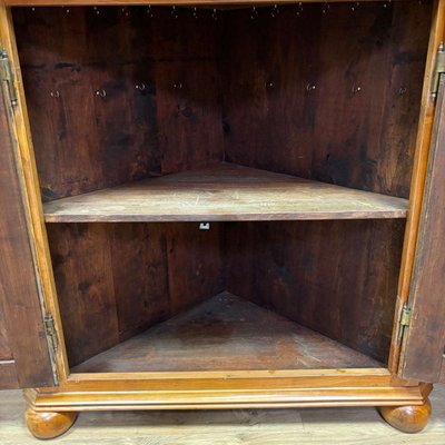 Antique Biedermeier Corner Cupboard in Cherry, 1830-ALF-2033617