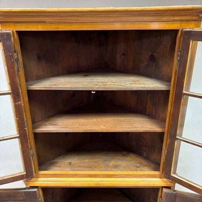 Antique Biedermeier Corner Cupboard in Cherry, 1830-ALF-2033617