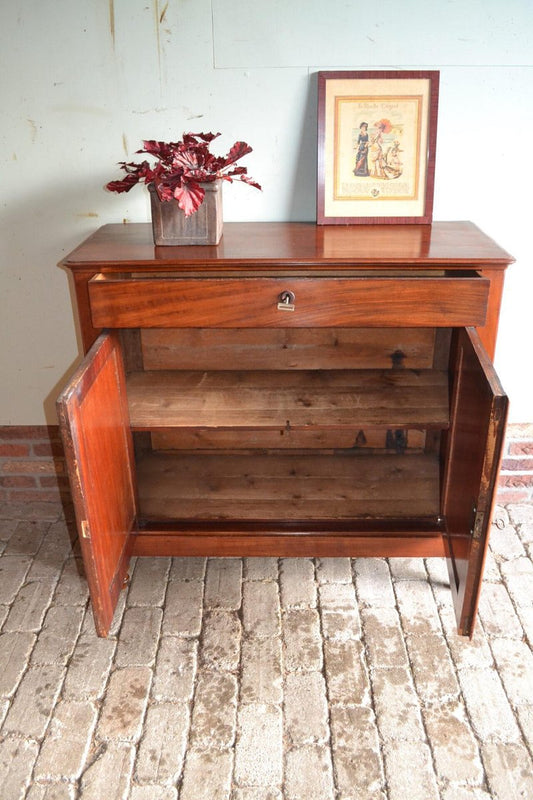 Antique Biedermeier Mahogany Girl's Cupboard