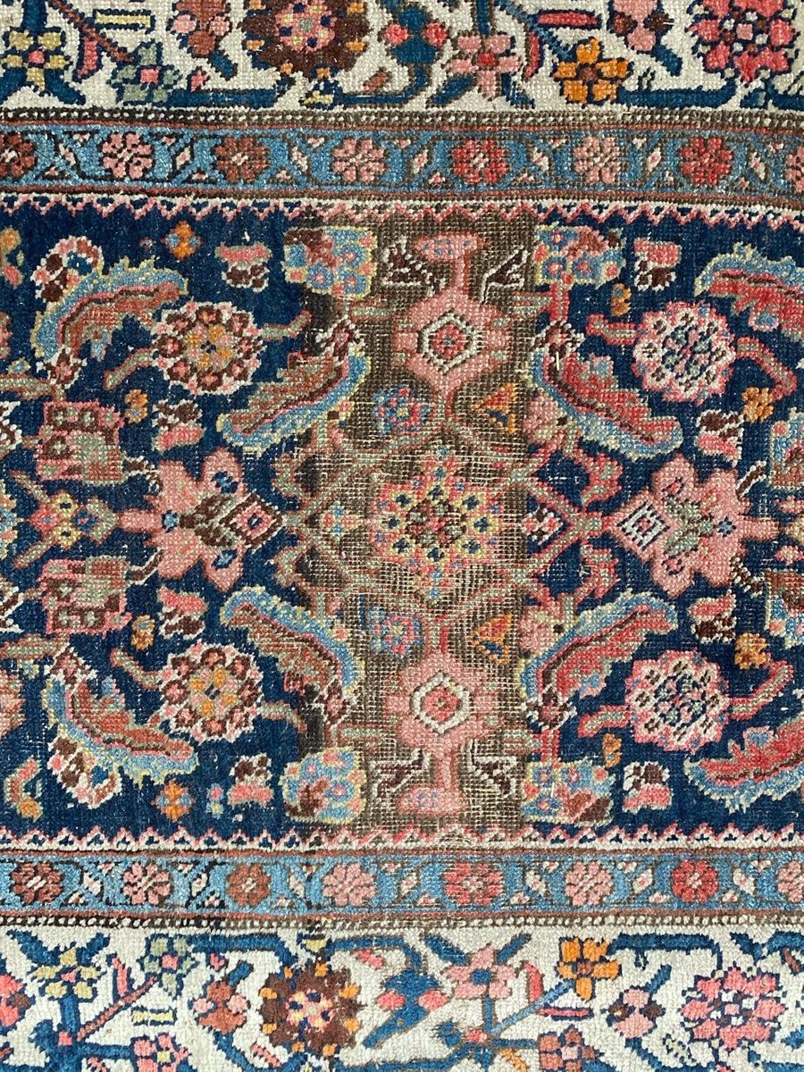 Antique Bijar Hand-Knotted Wool Runner