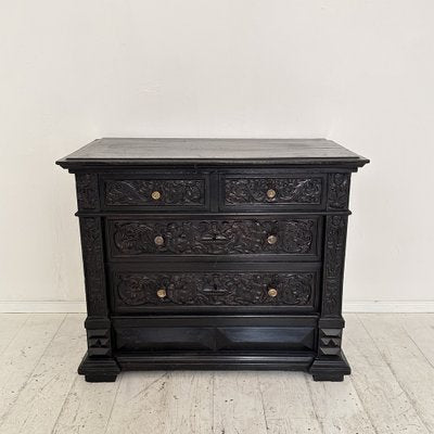 Antique Black Chest of Drawers, 1880-FB-1818303