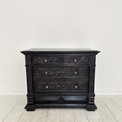 Antique Black Chest of Drawers, 1880-FB-1818303