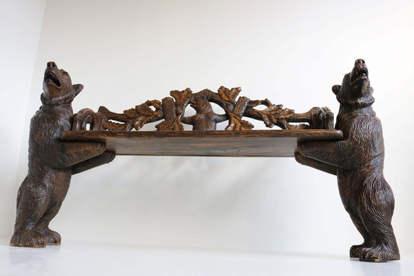 Antique Black Forest Hall Bench, 1890s-WIP-1735230