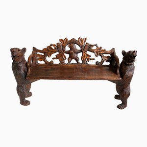 Antique Black Forest Hall Bench, 1890s-WIP-1735230