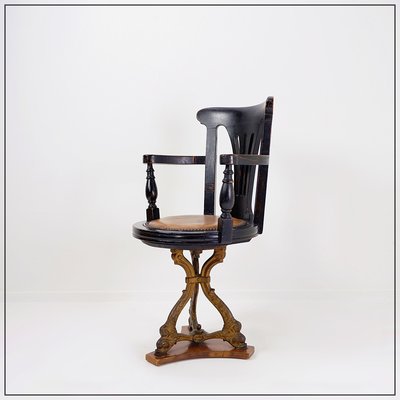 Antique Black Stained Oak Chair-NYF-2019063