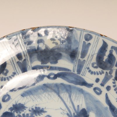 Antique Blue and White Plate in Earthenware, 1690-GOE-1779626