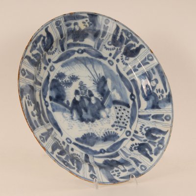 Antique Blue and White Plate in Earthenware, 1690-GOE-1779626