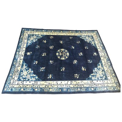 Antique Blue Chinese Peking Rug, 1920s-MBH-1032059