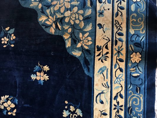 Antique Blue Chinese Peking Rug, 1920s-MBH-1032059