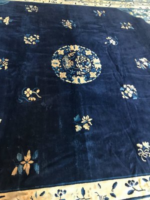 Antique Blue Chinese Peking Rug, 1920s-MBH-1032059