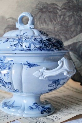 Antique Blue Tureen from Creil & Montereau Sou, 1880s-DVX-1287007