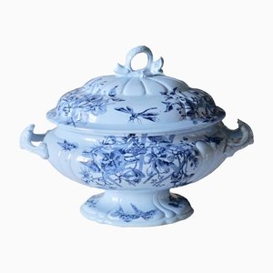 Antique Blue Tureen from Creil & Montereau Sou, 1880s-DVX-1287007