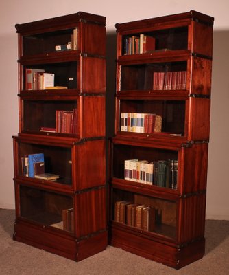 Antique Bookcases in Mahogany from Globe Wernicke, Set of 2-HPU-1807980