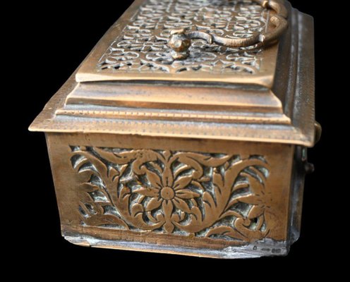 Antique Brass Chest Messenger Box, 17th Century-RIK-1764031