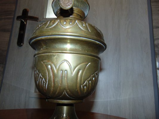 Antique Brass Oil Lamp from Lempereur & Bernard-CAQ-574864