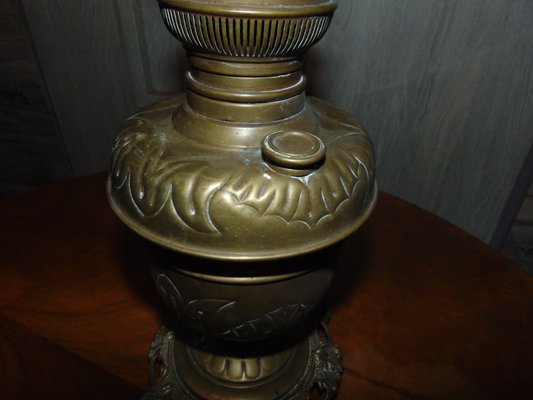 Antique Brass Oil Lamp from Lempereur & Bernard-CAQ-574864