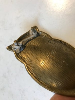 Antique Brass Owl Ashtray-LCR-852152