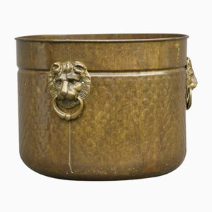 Antique Brass with Lion Heads Flowerpot-DUM-1155177