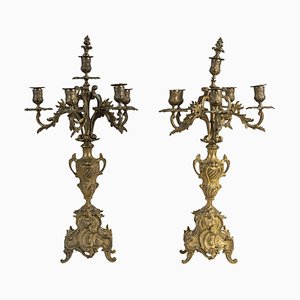 Antique Bronze Candelabra, Set of 2-WFS-2023163