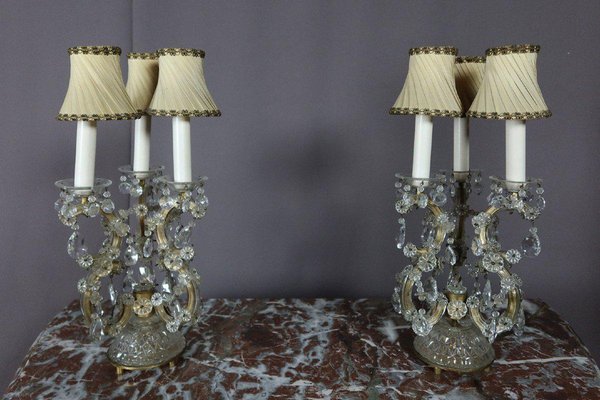 Antique Bronze Candleholders, Set of 2-WSV-1329355