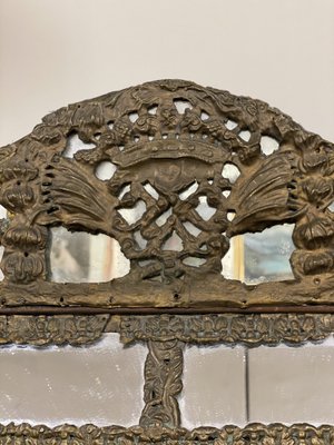 Antique Bronze Foil Mirror, France, 18th Century-PYA-982818