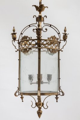 Antique Bronze Hall Lantern, France-KL-989595