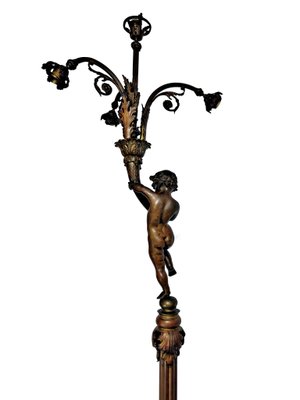 Antique Bronze Lamp Post, Late 1800s-GKV-1344443