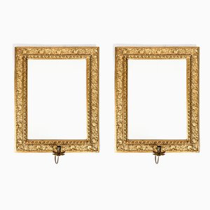 Antique Bronze Plated Mirrors with Candleholders, Set of 2-VAP-555925