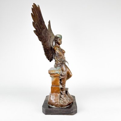 Antique Broze Sculpture of Angel with Sword, 1890s-TZ-2018638