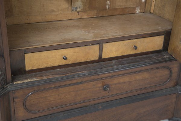 Antique Cabinet in Walnut Wood with Glass-RCE-1309356