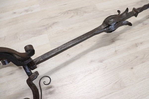 Antique Candelabra in Forged Iron, 1650s-DCO-1031263