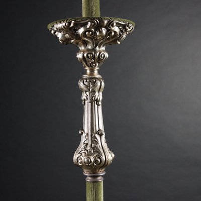 Antique Candleholder in 900 Silvered Sheet Metal-VMM-1724764