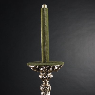 Antique Candleholder in 900 Silvered Sheet Metal-VMM-1724764