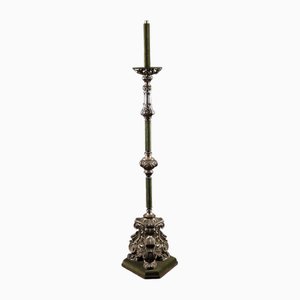 Antique Candleholder in 900 Silvered Sheet Metal-VMM-1724764