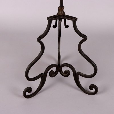 Antique Candleholder in Wroght Iron with Bronze Decorations-VMM-2033298