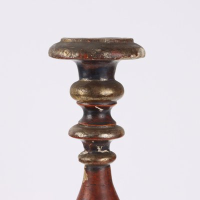 Antique Candlestick in Carved Lacquered Wood-VMM-2023943