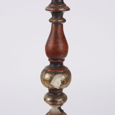 Antique Candlestick in Carved Lacquered Wood-VMM-2023943