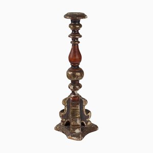 Antique Candlestick in Carved Lacquered Wood-VMM-2023943