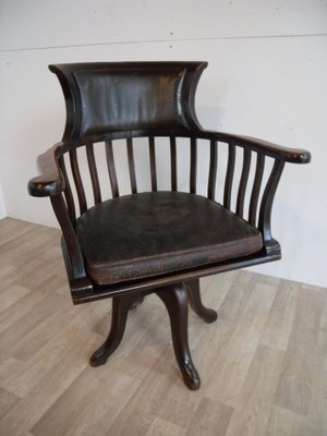 Antique Captain's Swivel Desk Chair, England, 1900s-FEO-1776184