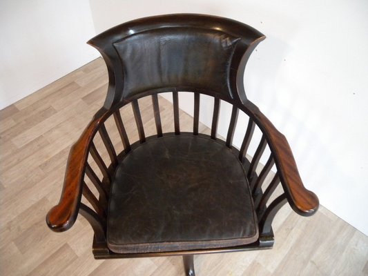 Antique Captain's Swivel Desk Chair, England, 1900s-FEO-1776184