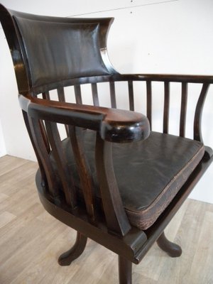 Antique Captain's Swivel Desk Chair, England, 1900s-FEO-1776184