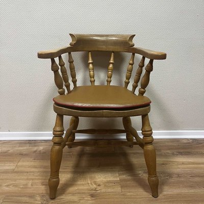 Antique Captains Chairs in Beech, 19th Century, Set of 4-ALF-2033461