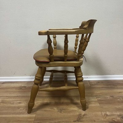 Antique Captains Chairs in Beech, 19th Century, Set of 4-ALF-2033461